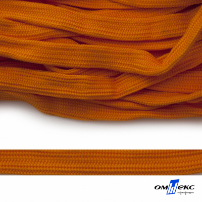 Шнур плетеный (плоский) d-12 мм, (уп.90+/-1м), 100% полиэстер, цв.267 - оранжевый - купить в Артеме. Цена: 8.62 руб.