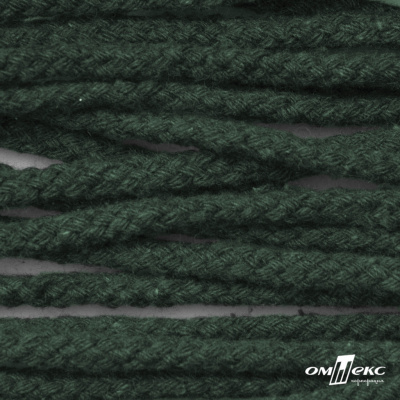 Шнур плетеный d-6 мм, 70% хлопок 30% полиэстер, уп.90+/-1 м, цв.1083-тём.зелёный - купить в Артеме. Цена: 588 руб.