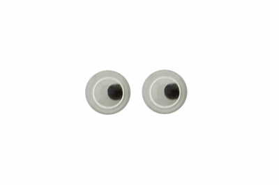 Глазки для игрушек, круглые, с бегающими зрачками, 6 мм/упак.100+/-5 шт, цв. -черно-белые - купить в Артеме. Цена: 30.13 руб.