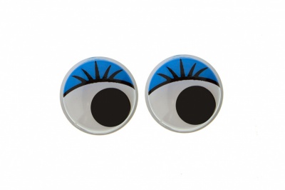 Глазки для игрушек, круглые, с бегающими зрачками, 12 мм/упак.50+/-2 шт, цв. -синий - купить в Артеме. Цена: 95.04 руб.