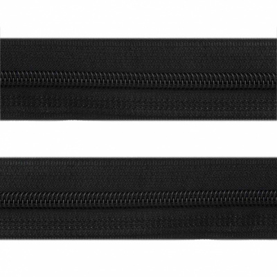 Рулонная молния с покрытием PVC спираль тип 3 (упак.270м) -черная с полосой СВО - купить в Артеме. Цена: 12.74 руб.