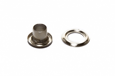 Люверсы металлические "ОмТекс", блочка/кольцо, (3 мм) - цв.никель - купить в Артеме. Цена: 0.18 руб.