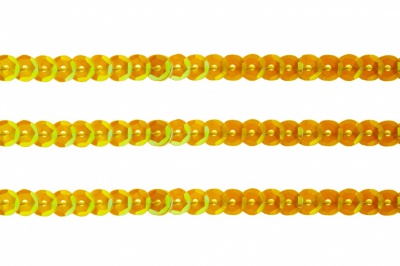 Пайетки "ОмТекс" на нитях, CREAM, 6 мм С / упак.73+/-1м, цв. 92 - золото - купить в Артеме. Цена: 484.77 руб.