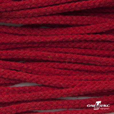 Шнур плетеный d-6 мм, круглый 70% хлопок 30% полиэстер, уп.90+/-1 м, цв.1064-красный - купить в Артеме. Цена: 594 руб.