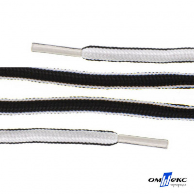 Шнурки #4-27, круглые 130 см, двухцветные (черно/белый) - купить в Артеме. Цена: 47.04 руб.