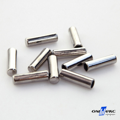 06033-Наконечник для шнура металл, отв. 4 мм, цв. никель - купить в Артеме. Цена: 6.08 руб.