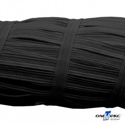 Резиновые нити с текстильным покрытием, шир. 6 мм (55 м/уп), цв.-черный - купить в Артеме. Цена: 210.75 руб.