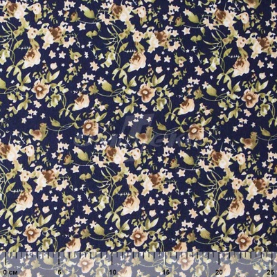 Плательная ткань "Фламенко" 1.1, 80 гр/м2, шир.150 см, принт растительный - купить в Артеме. Цена 241.49 руб.