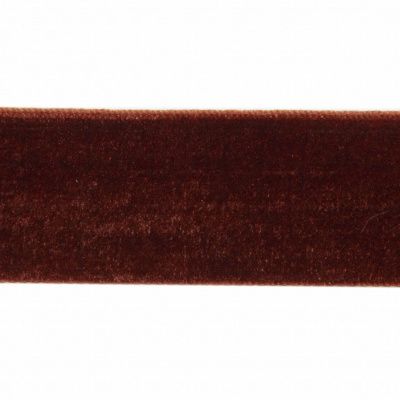 Лента бархатная нейлон, шир.25 мм, (упак. 45,7м), цв.120-шоколад - купить в Артеме. Цена: 981.09 руб.
