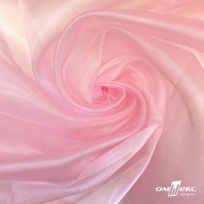 Ткань органза, 100% полиэстр, 28г/м2, шир. 150 см, цв. #47 розовая пудра - купить в Артеме. Цена 86.24 руб.