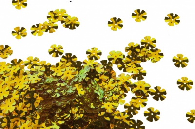 Пайетки "ОмТекс" россыпью,DOUBLE SIDED GOLD,цветок 14 мм/упак.50 гр, цв. 0460-золото - купить в Артеме. Цена: 80.12 руб.