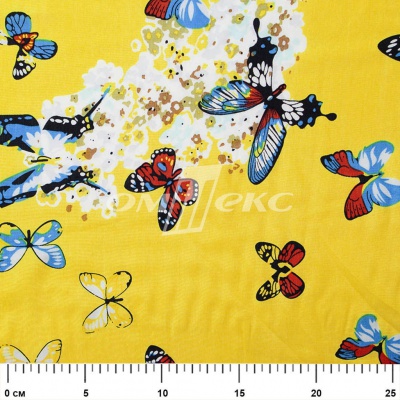 Плательная ткань "Софи" 7.2, 75 гр/м2, шир.150 см, принт бабочки - купить в Артеме. Цена 241.49 руб.