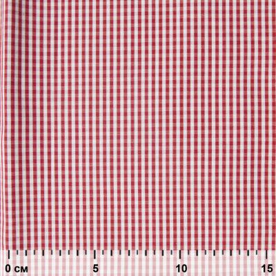 Ткань сорочечная Клетка Виши, 115 г/м2, 58% пэ,42% хл, шир.150 см, цв.5-красный, (арт.111) - купить в Артеме. Цена 306.69 руб.
