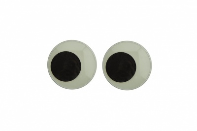 Глазки для игрушек, круглые, с бегающими зрачками, 18 мм/упак.20+/-2 шт, цв. -черно-белые - купить в Артеме. Цена: 25.40 руб.