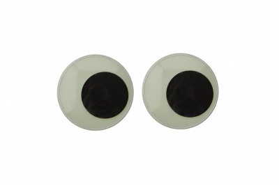 Глазки для игрушек, круглые, с бегающими зрачками, 24 мм/упак.50+/-2 шт, цв. -черно-белые - купить в Артеме. Цена: 60.32 руб.