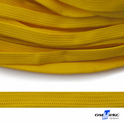 Шнур плетеный (плоский) d-12 мм, (уп.90+/-1м), 100% полиэстер, цв.269 - жёлтый - купить в Артеме. Цена: 8.71 руб.