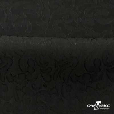 Ткань жаккард королевский, 100% полиэстр 180 г/м 2, шир.150 см, цв-черный - купить в Артеме. Цена 296.39 руб.