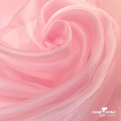 Ткань органза, 100% полиэстр, 28г/м2, шир. 150 см, цв. #47 розовая пудра - купить в Артеме. Цена 86.24 руб.
