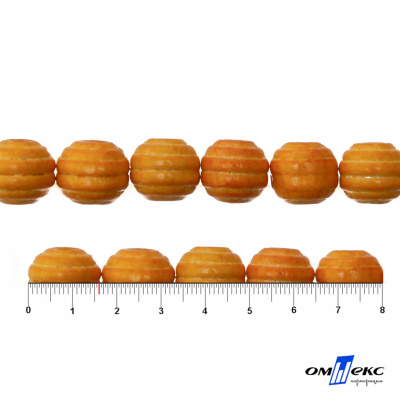 0309-Бусины деревянные "ОмТекс", 16 мм, упак.50+/-3шт, цв.003-оранжевый - купить в Артеме. Цена: 62.22 руб.