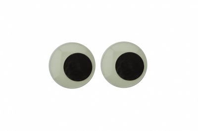 Глазки для игрушек, круглые, с бегающими зрачками, 15 мм/упак.50+/-2 шт, цв. -черно-белые - купить в Артеме. Цена: 46.92 руб.