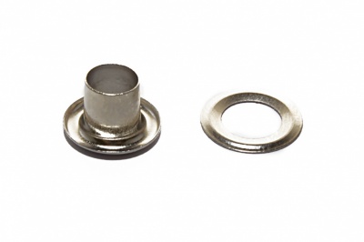 Люверсы металлические "ОмТекс", блочка/кольцо, (4 мм) - цв.никель - купить в Артеме. Цена: 0.24 руб.