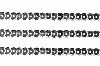 Пайетки "ОмТекс" на нитях, SILVER-BASE, 6 мм С / упак.73+/-1м, цв. 1 - серебро - купить в Артеме. Цена: 468.37 руб.