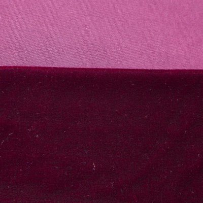 Бархат стрейч №2, 240 гр/м2, шир.160 см, (2,6 м/кг), цвет бордо - купить в Артеме. Цена 740.88 руб.
