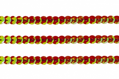 Пайетки "ОмТекс" на нитях, CREAM, 6 мм С / упак.73+/-1м, цв. 96 - красный - купить в Артеме. Цена: 484.77 руб.