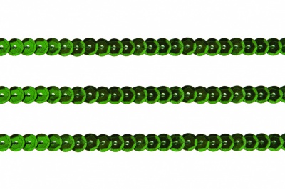 Пайетки "ОмТекс" на нитях, SILVER-BASE, 6 мм С / упак.73+/-1м, цв. 4 - зеленый - купить в Артеме. Цена: 484.77 руб.