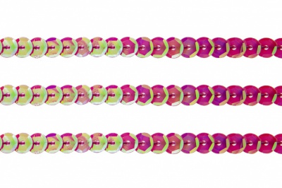 Пайетки "ОмТекс" на нитях, CREAM, 6 мм С / упак.73+/-1м, цв. 89 - розовый - купить в Артеме. Цена: 468.37 руб.