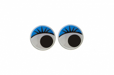 Глазки для игрушек, круглые, с бегающими зрачками, 8 мм/упак.50+/-2 шт, цв. -синий - купить в Артеме. Цена: 59.05 руб.