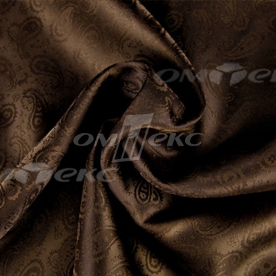Ткань подкладочная жаккард Р14098, 19-1217/коричневый, 85 г/м2, шир. 150 см, 230T - купить в Артеме. Цена 166.45 руб.