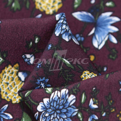 Плательная ткань "Фламенко" 4.1, 80 гр/м2, шир.150 см, принт растительный - купить в Артеме. Цена 259.21 руб.