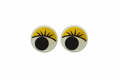 Глазки для игрушек, круглые, с бегающими зрачками, 8 мм/упак.50+/-2 шт, цв. -желтый - купить в Артеме. Цена: 59.05 руб.