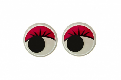 Глазки для игрушек, круглые, с бегающими зрачками, 12 мм/упак.50+/-2 шт, цв. -красный - купить в Артеме. Цена: 95.04 руб.