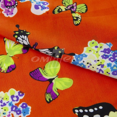 Плательная ткань "Софи" 7.1, 75 гр/м2, шир.150 см, принт бабочки - купить в Артеме. Цена 241.49 руб.