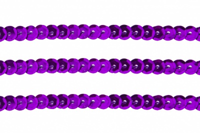 Пайетки "ОмТекс" на нитях, SILVER-BASE, 6 мм С / упак.73+/-1м, цв. 12 - фиолет - купить в Артеме. Цена: 300.55 руб.